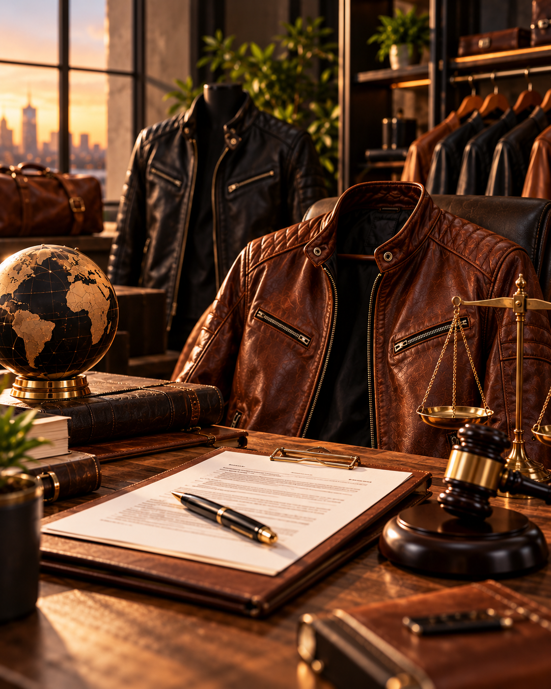 Finished leather selection